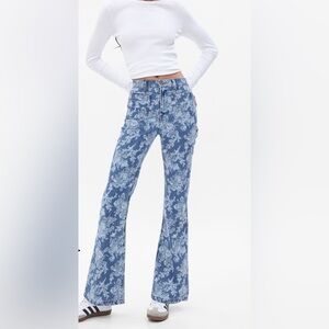 NWT LoveShackFancy for GAP high rise floral 70s flare jeans